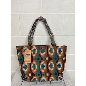 Justin Aztec Print Concealed Carry Tote Bag Western‎ Handbag Purse
